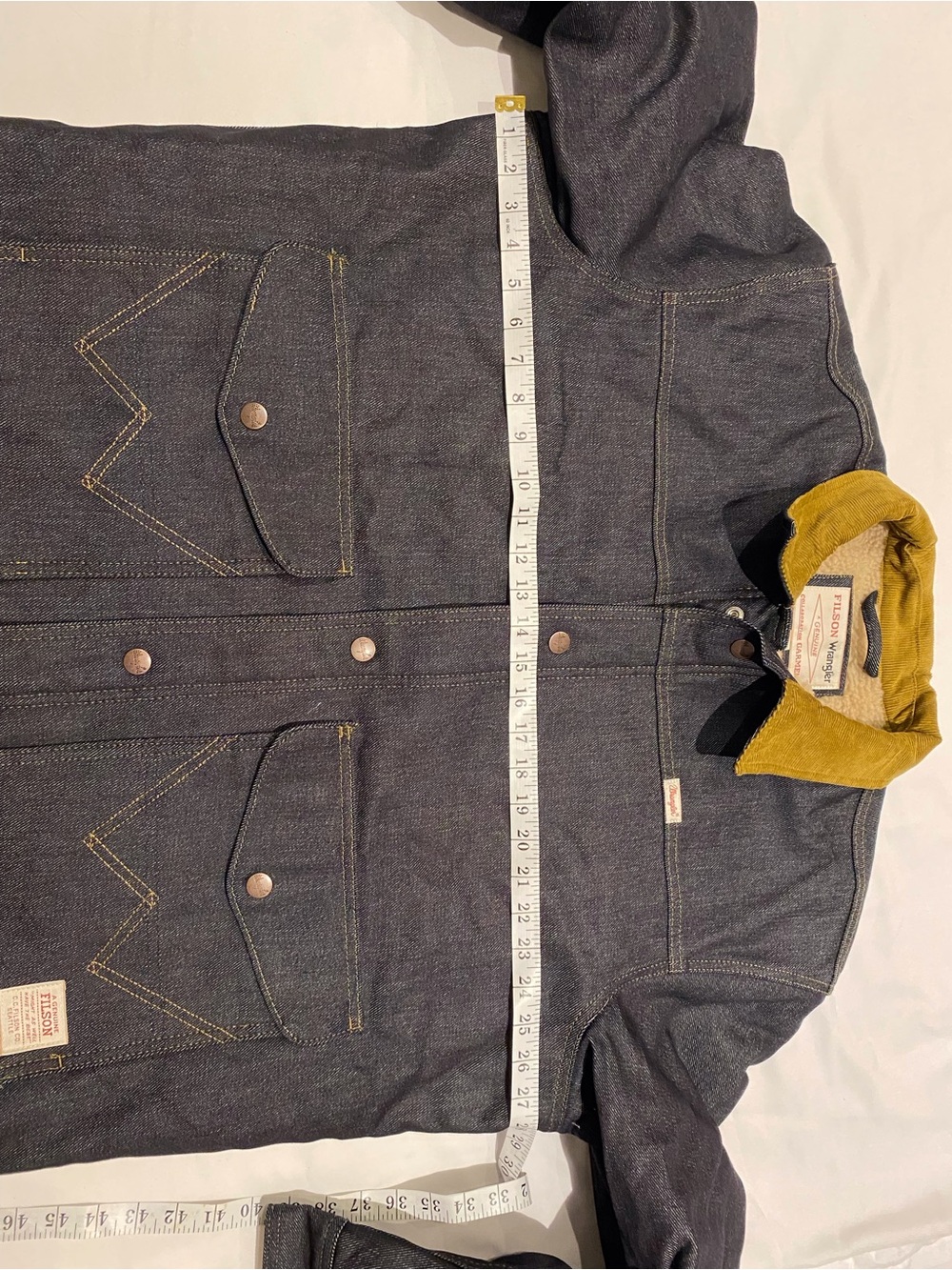 Filson Wool Lined Indigo Denim Work Jacket with Corduroy Collar - Picture 13 of 16